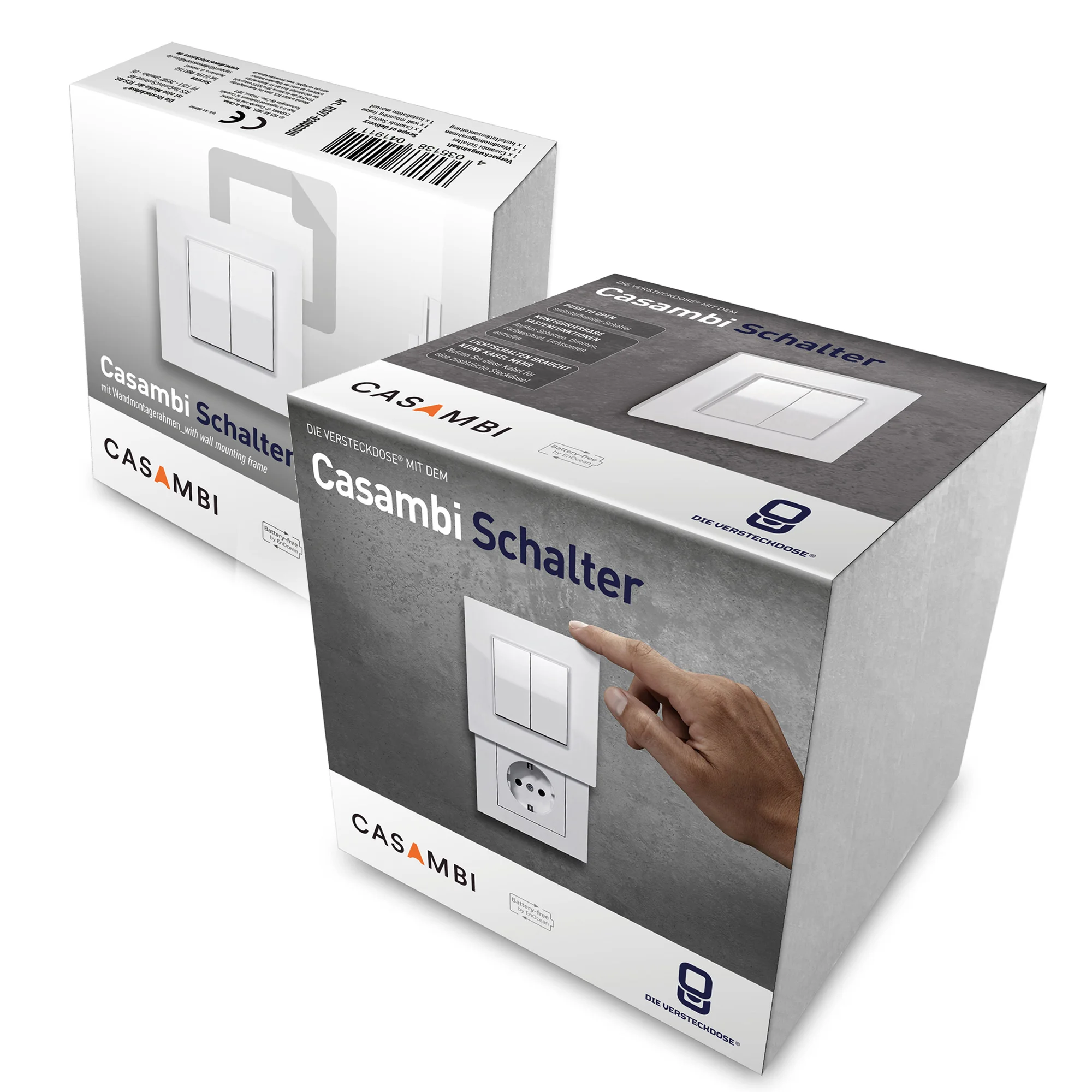 Bundle of Casambi Switch & Hidden Socket | Versteckdose® with socket insert for plug type F (GER)