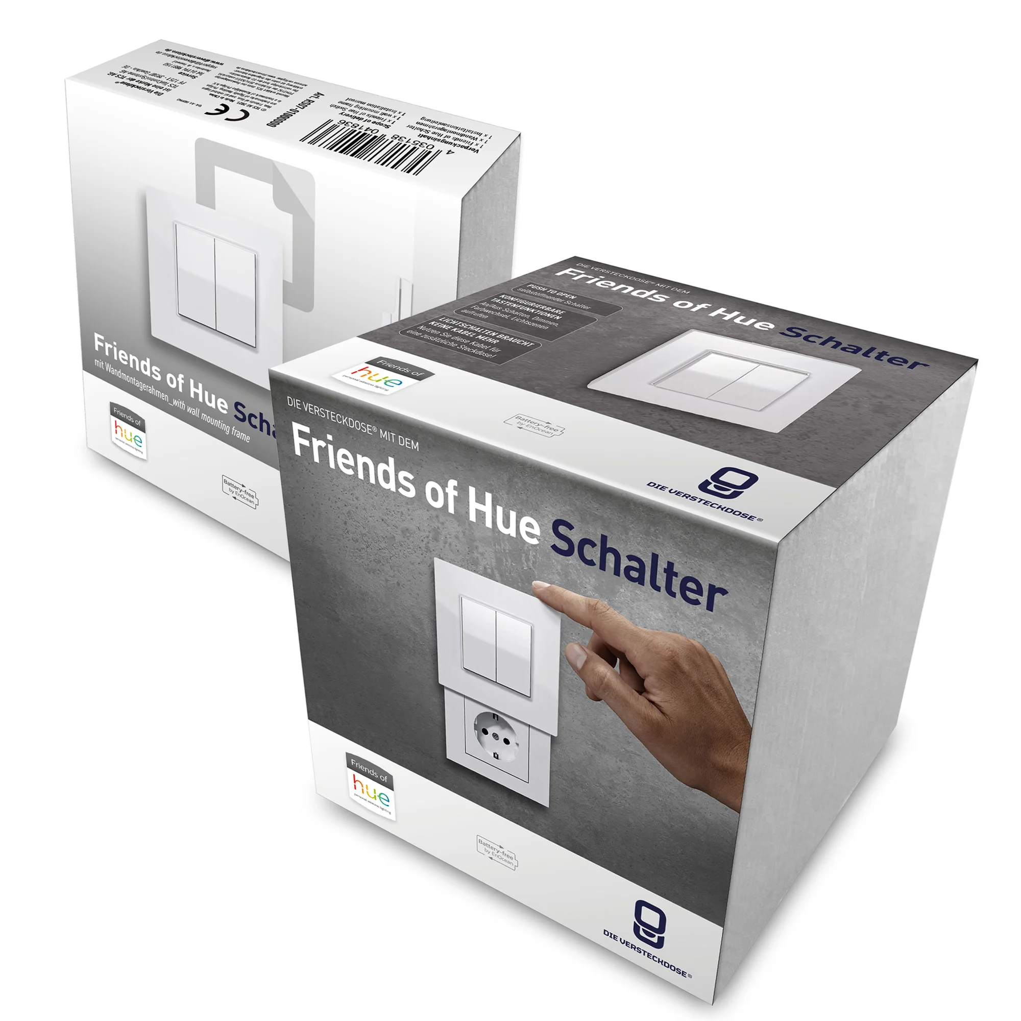 Bundle of Friends of Hue Switch & Hidden Socket | Versteckdose® with socket insert for plug type F (GER)